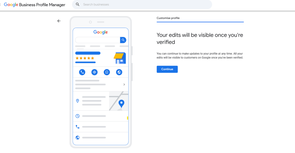 google my business setup verification
